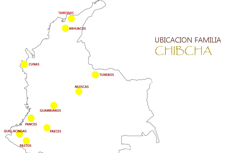 mapa familia linguistica chibcha